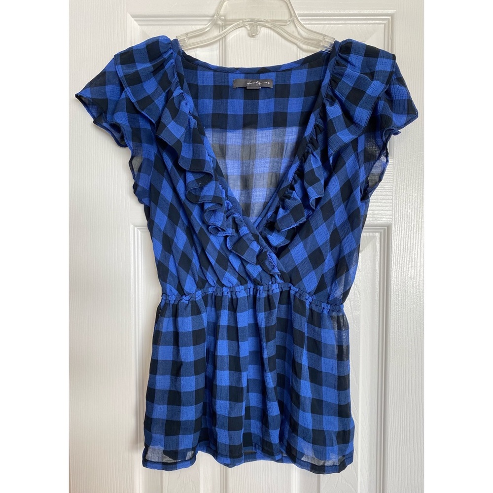 Forever21 Gingham print ruffle top